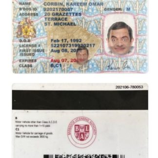 Barbados Driving License download template file