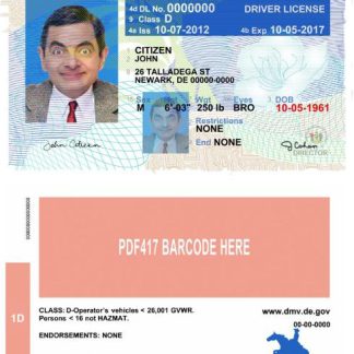 USA Delaware Driving License version 2 download template file