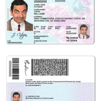 USA District of Columbia Driving License download template file