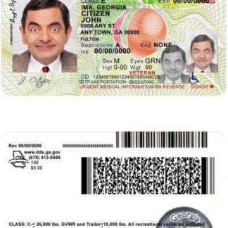 USA Georgia Driving License (2017 2019) download template file