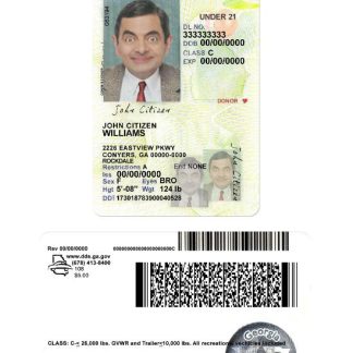 USA Georgia Driving License under 21 2017 2019 download template file