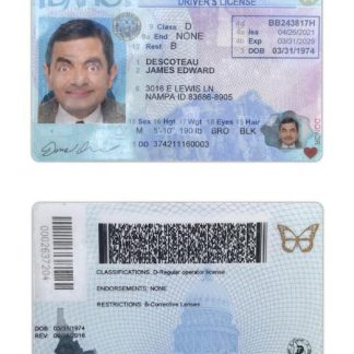 USA Idaho Driving License 2021 present download template file