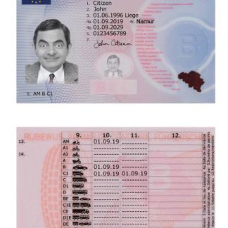 Belgium Driving License 2019 present download template file