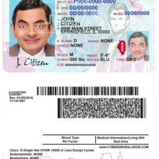 USA Illinois Driving License download template file