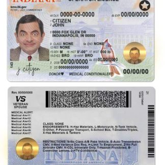 USA Indiana driving (operator) license template in PSD format (2019 ?C present) download template file