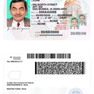 USA Iowa Driving License download template file