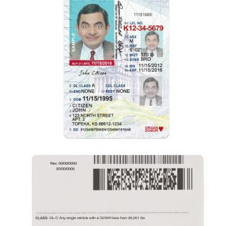 USA Kansas Driving License under 21 download template file