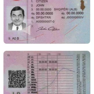 Albania Driving License (2015 present) download template file