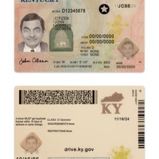 USA Kentucky Driving License 2020 present download template file