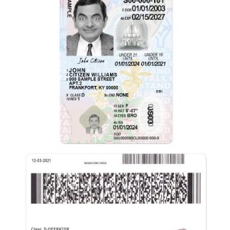 USA Kentucky Driving License under 21 download template file