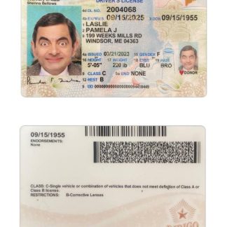 USA Maine Driving License 2023 present download template file