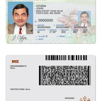 USA Maine state Driving License download template file