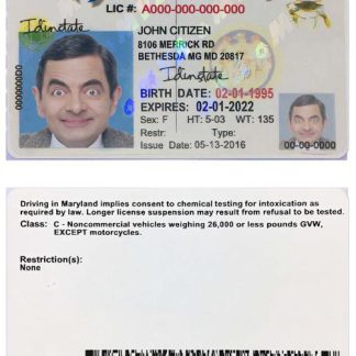 USA MARYLAND Driving License 2003 2016 download template file