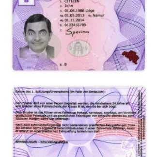 Belgium provisional Driving License download template file