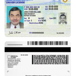 USA Michigan Driving License 2021 present download template file