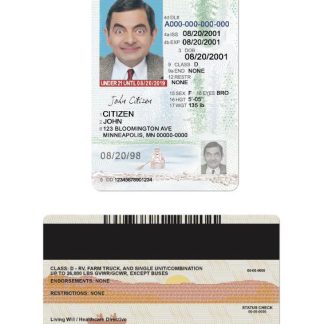USA Minnesota Driving License under 21 download template file