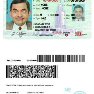 USA Nebraska Driving License download template file