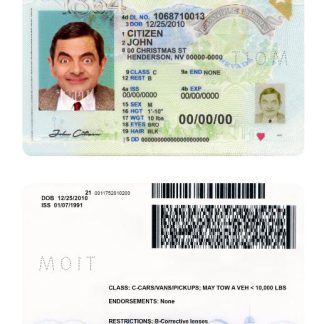 USA Nevada Driving License 2021 present download template file