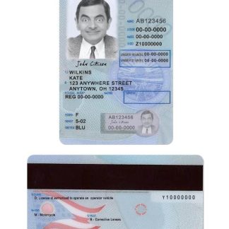 USA Ohio Driving License under 21 download template file