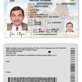 USA Oklahoma Driving License template in PSD format, fully editable (2020 ?C present) download template file