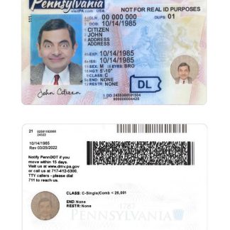 USA Pennsylvania Driving License 2024 present download template file