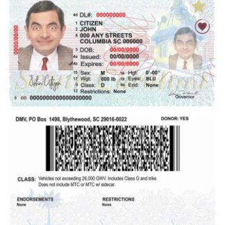 USA South Carolina state Driving License template in PSD format (2020 ?C present) download template file