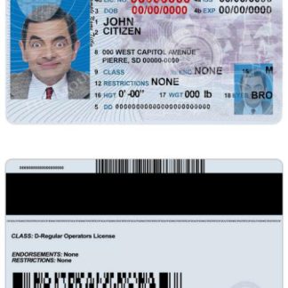 USA South Dakota Driving License download template file