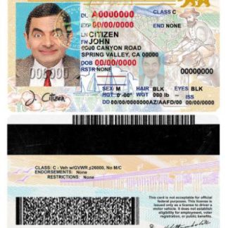 USA state California Driving License template in PSD format (2018, January ?C present) download template file