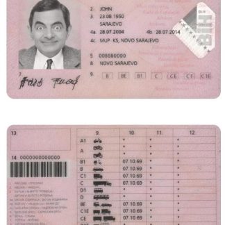 Bosnia and Herzegovina Driving License v1 download template file