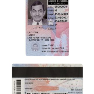 USA Texas Driving License under 21 download template file