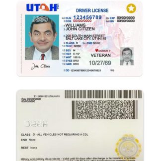 USA Utah Driving License 2021 v1 download template file