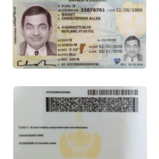 USA Vermont Driving License 2020 present download template file