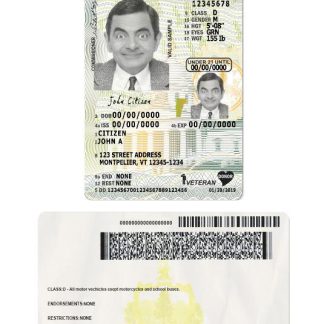 USA Vermont Driving License under 21 download template file