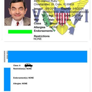 USA Virgin Islands Driving License download template file