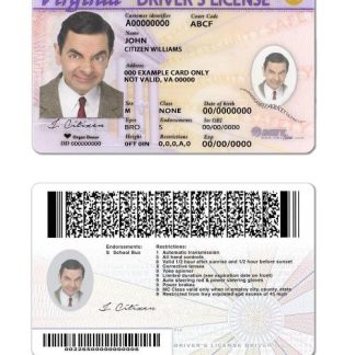 USA Virginia Driving License download template file