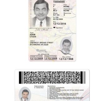 USA Virginia Driving License under 21 new version download template file