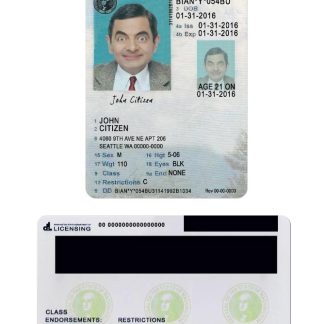 USA Washigton Driving License under 21 download template file