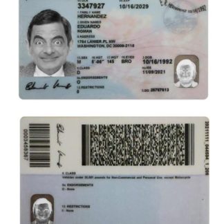 USA Washington DC Driving License download template file