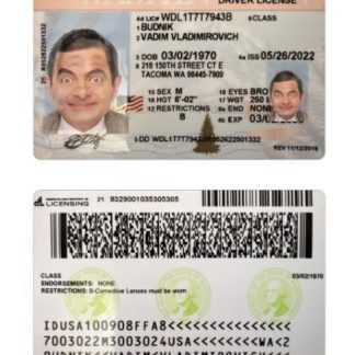 USA Washington Driving License 2022 present download template file