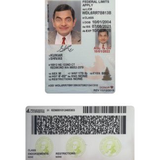 USA Washington under 21 intermediate Driving License download template file