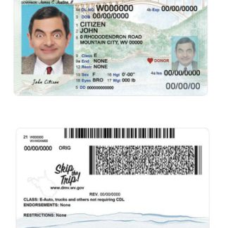 USA West Virginia driving 2023 present license download template file