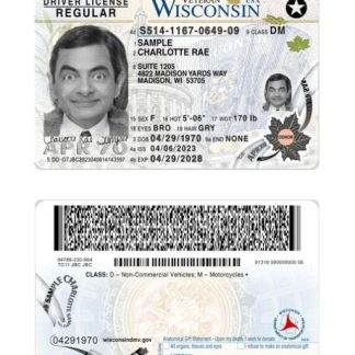 USA Wisconsin Driving License 2023 present download template file
