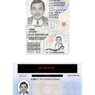 USA Wisconsin Driving License under 21 download template file