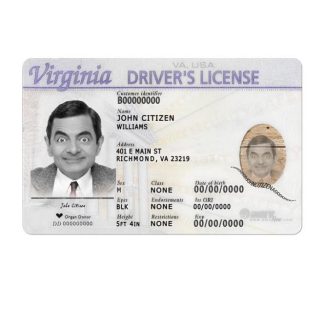 Virginia driving front download template file