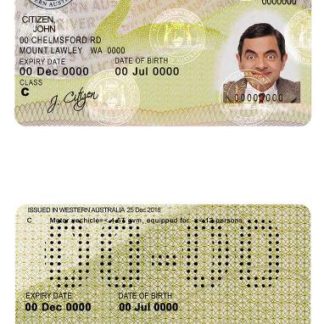 Western Australia driver license download template file