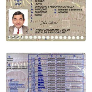 Andorra Driving License download template file