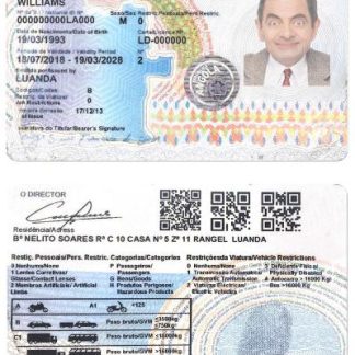 ANGOLA Driving License 2018 2028 download template file