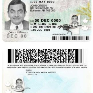 Canada Alberta province Driving License download template file