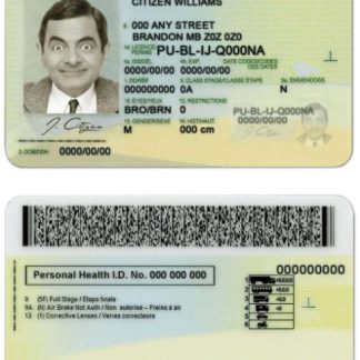 Canada Manitoba province Driving License download template file