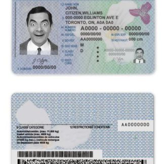 Canada Ontario Driving License 2018 download template file